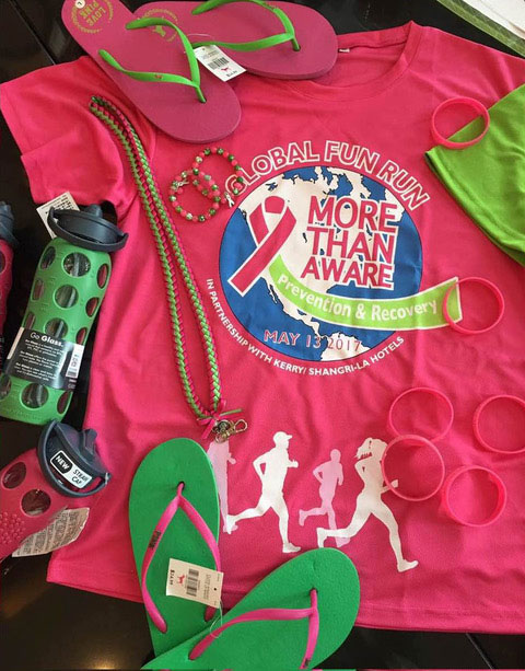 pink and green race merchandise