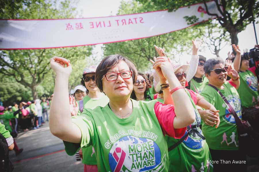 woman in green t-shirt