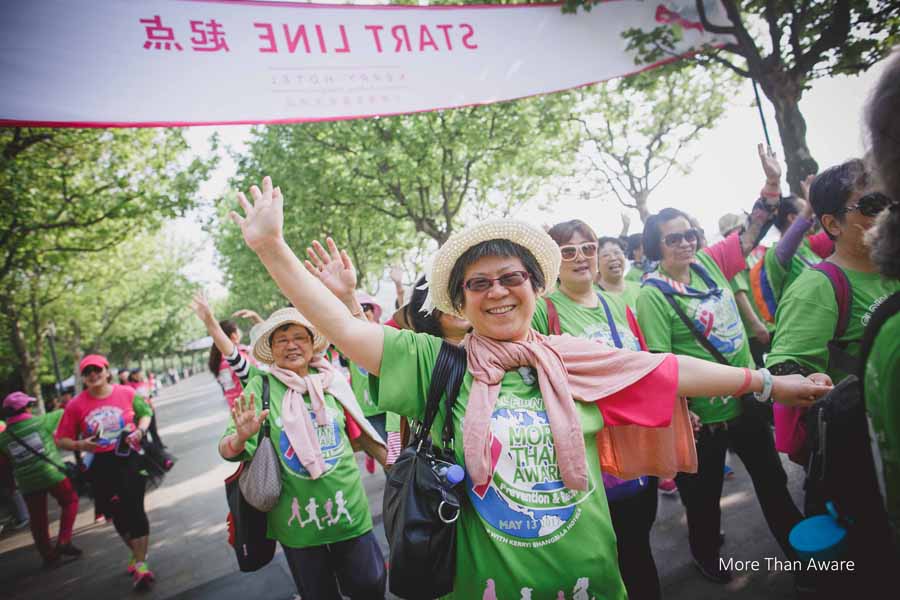 happy group of women in green